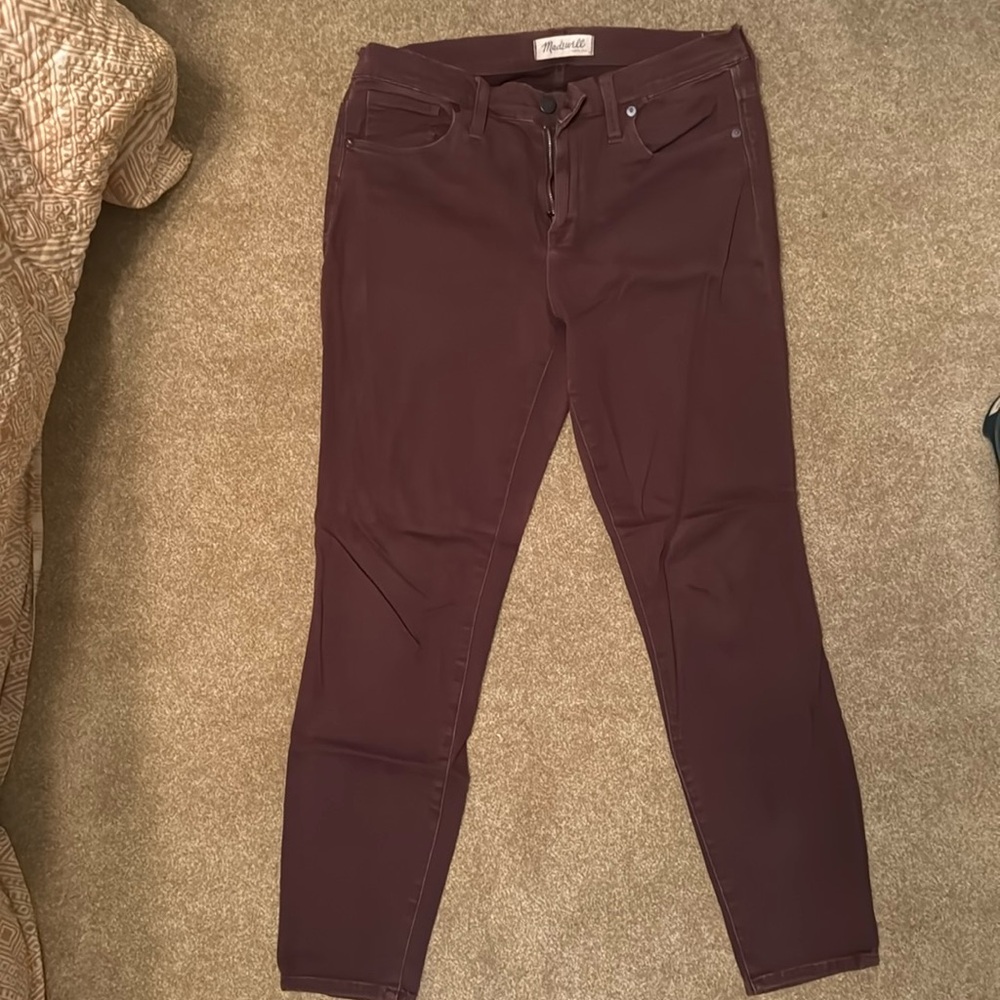 Madewell High-rise Burgundy Skinny Jean